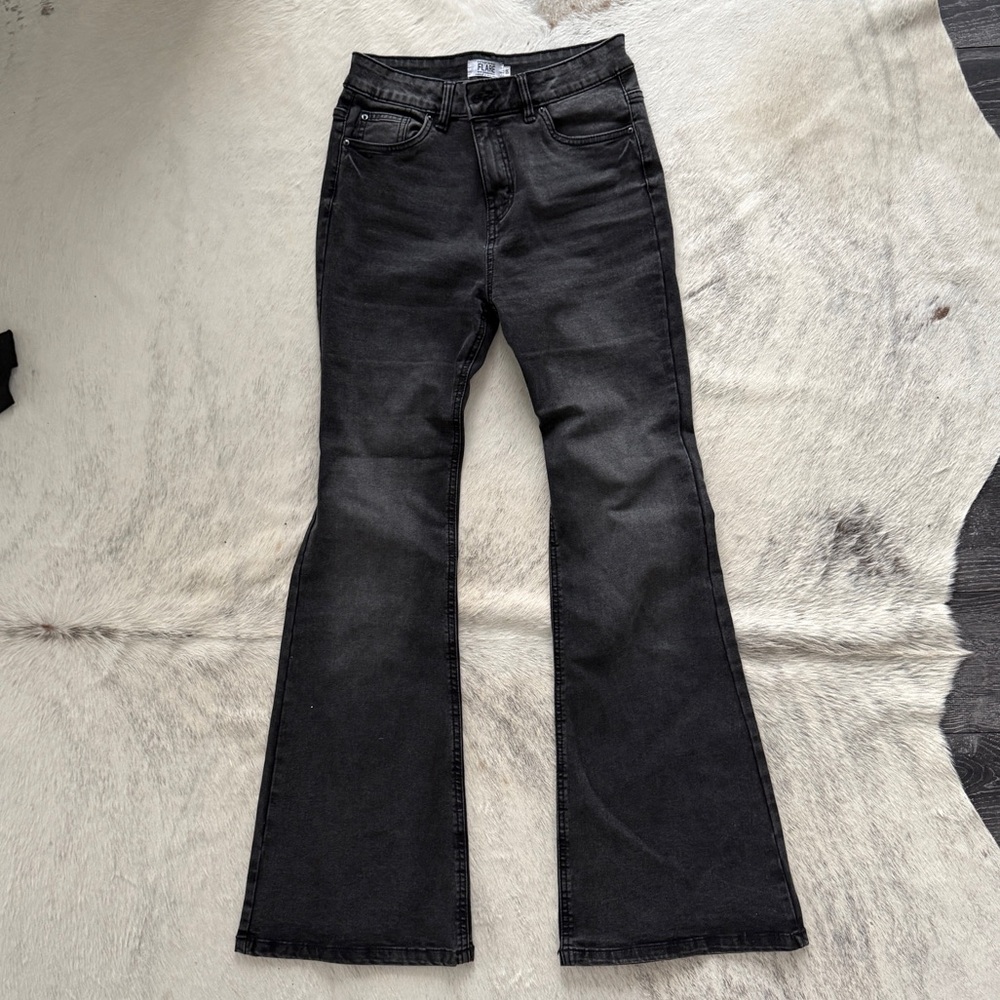 Faded black bootcut flare jeans